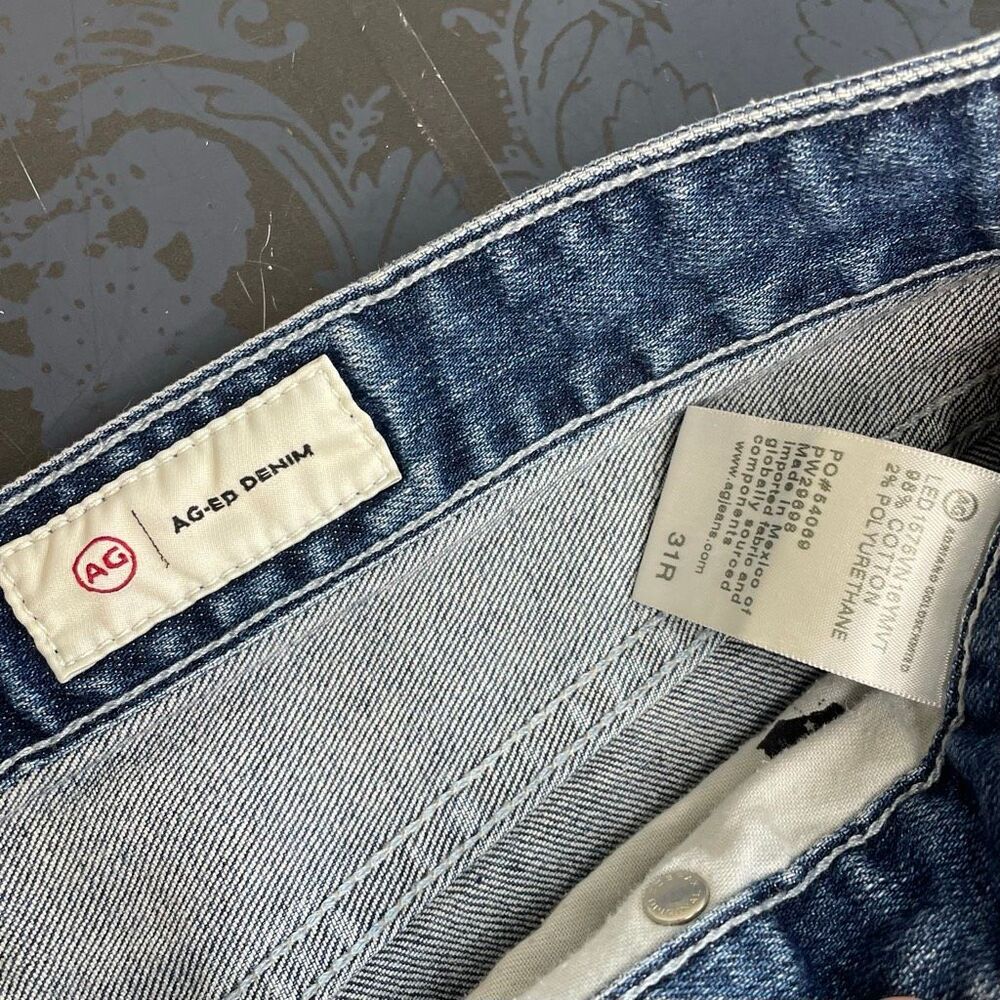 AG Adriano Goldschmied Ex-Boyfriend Slouchy Slim Crop Jeans Size 31 - Picture 6 of 12